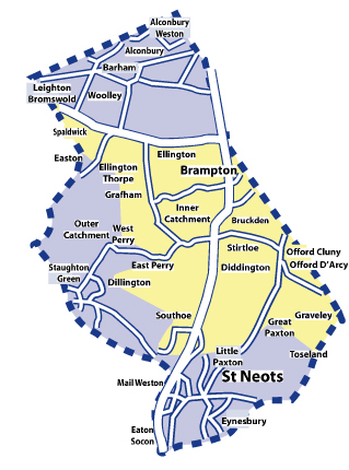 Map showing the practice area
