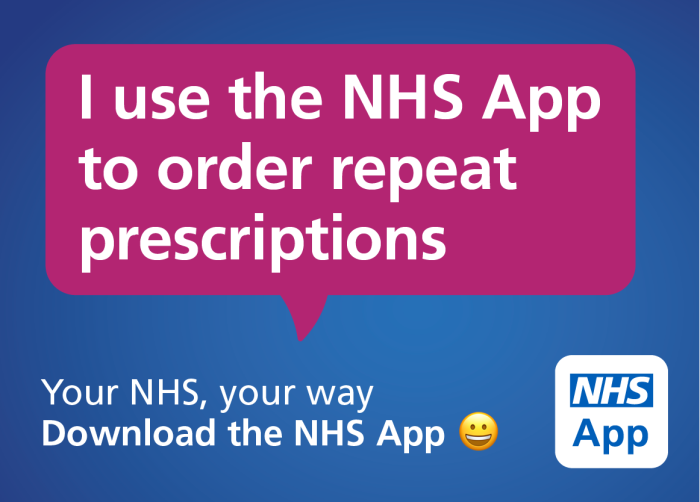 I use the NHS app to order repeat prescriptions. Your NHS, your way. Download the NHS app